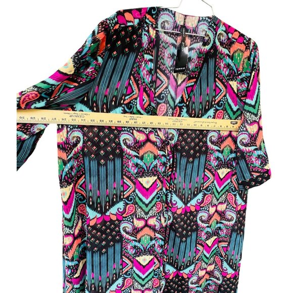 NWT Torrid Elbow Sleeves Multi Ikat Maxi Kimono Size 2X Swim Cover Up - Picture 9 of 9
